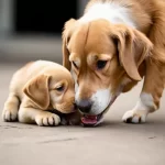 Hình ảnh chó mẹ đang ăn thịt con của mình