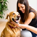 Cô gái tuổi Mão và chú chó Golden Retriever