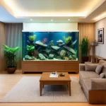 Bể cá phong thủy đặt ở phòng khách