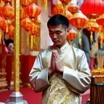 Chàng Trai An Cầu Nguyện Tại Đền Thờ