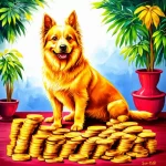 Chó vàng bên đống tiền vàng