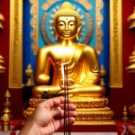 Thắp nhang tại chùa